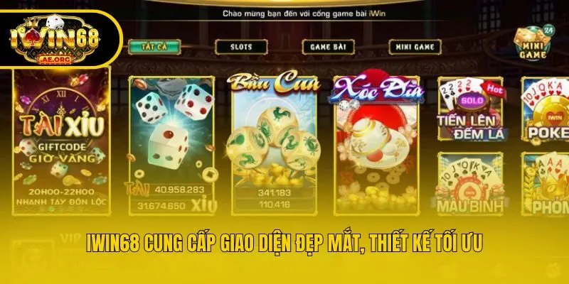 IWIN68 cung cấp giao diện đẹp mắt, thiết kế tối ưu